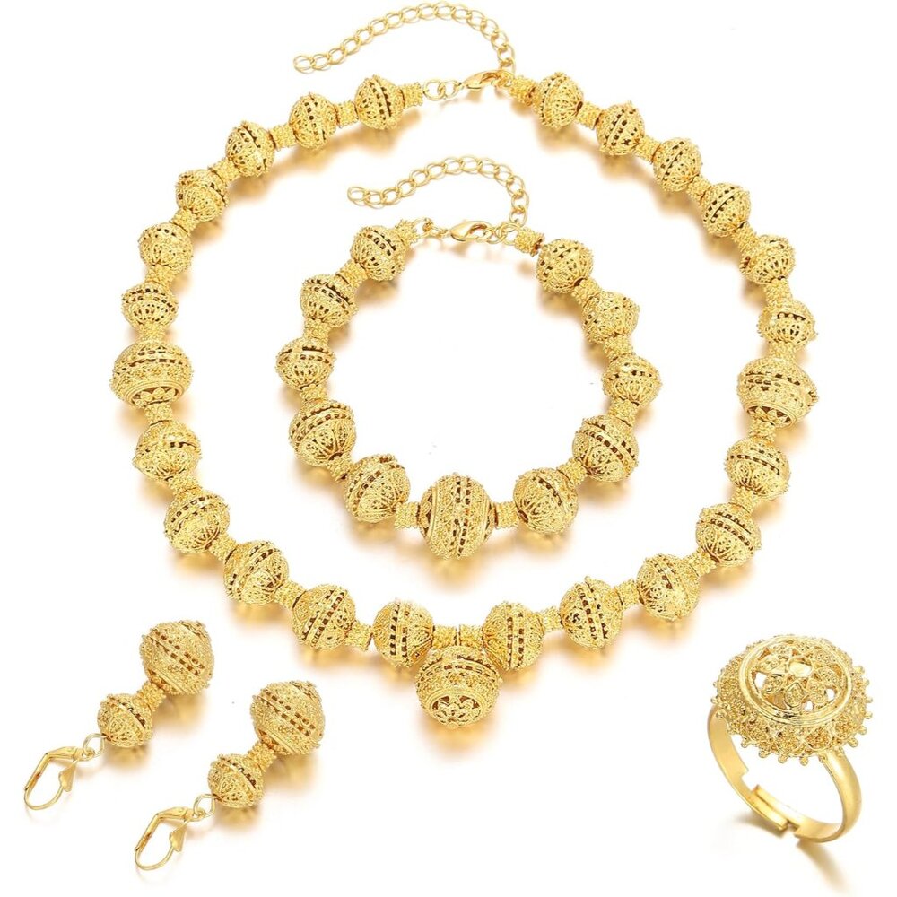 24k Gold Plated Jewelry Sets for women African Accessories for women African Jew